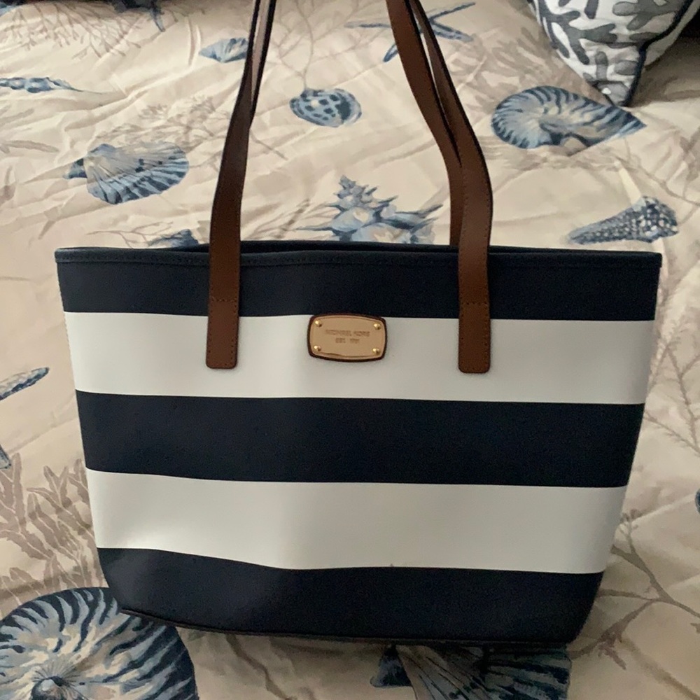 Michael Kors striped purse